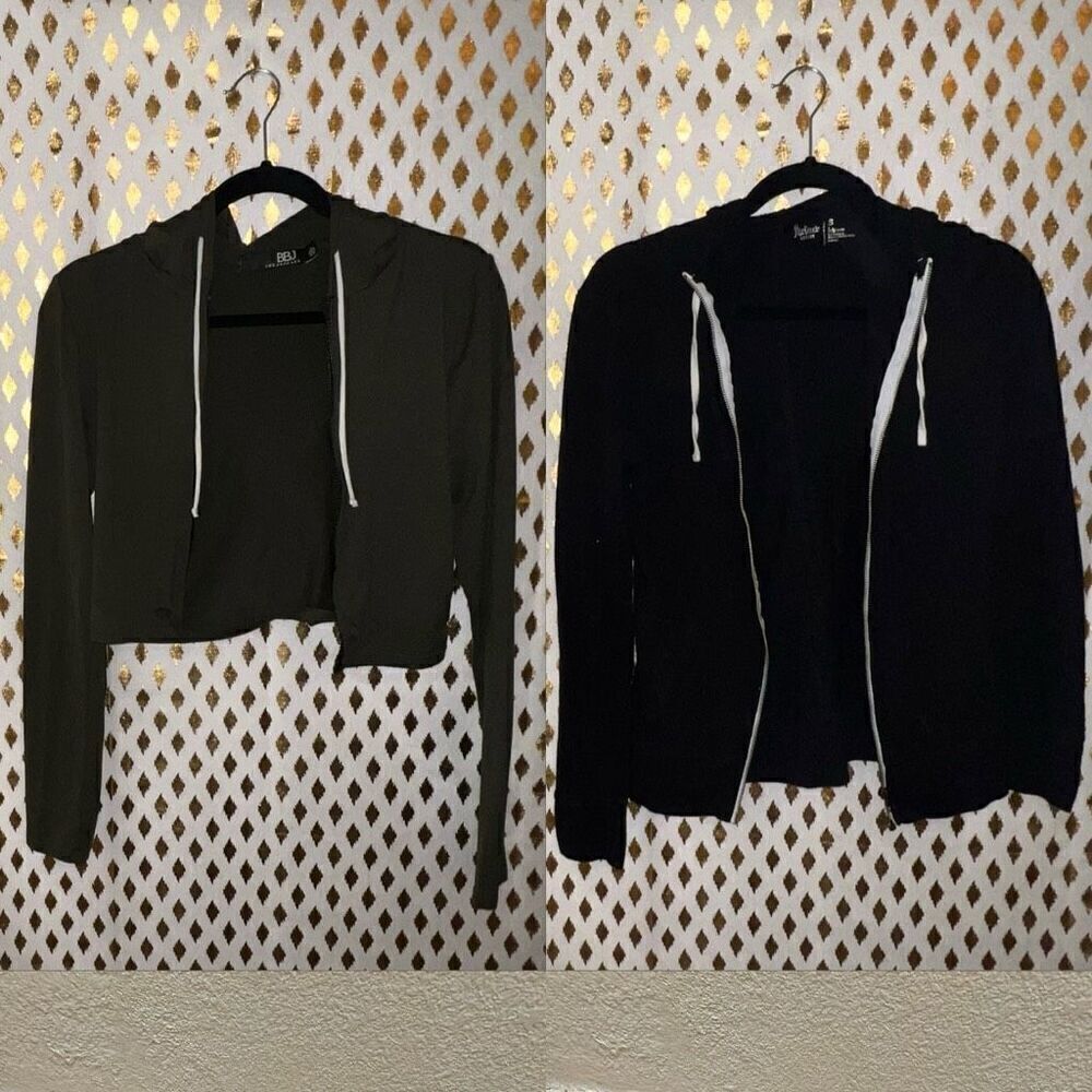 Green Athletic Zip up hoodie black bundle set size S